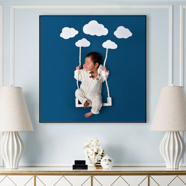 quadro neonato posa newborn altalena